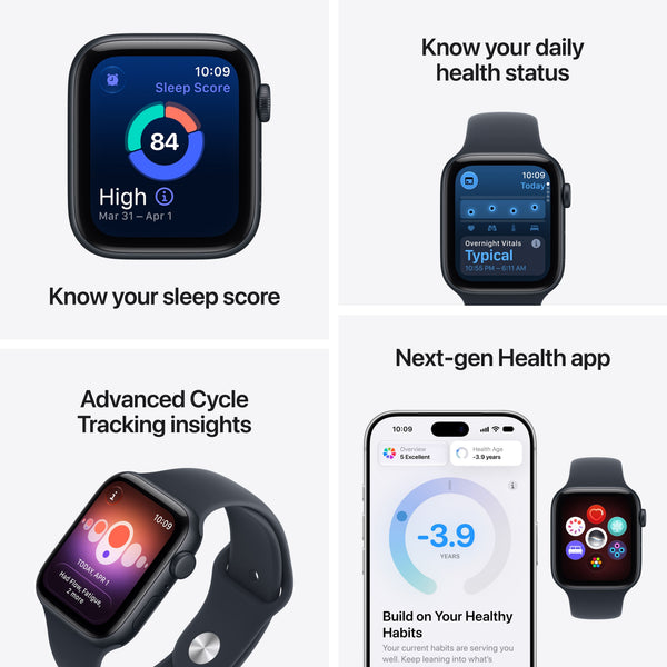 Apple Watch SE 3 (GPS + Cellular) 40mm Aluminum Case with Sand Sport Band - S/M - Starlight - (2026)