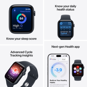 Apple Watch SE 3 (GPS + Cellular) 40mm Aluminum Case with Navy Blue Sport Band - S/M - Midnight - (2026)