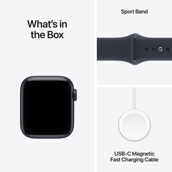 Apple Watch SE 3 (GPS + Cellular) 40mm Aluminum Case with Navy Blue Sport Band - M/L - Midnight - (2026)