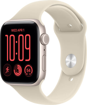 Apple Watch SE 3 (GPS + Cellular) 44mm Aluminum Case with Sand Sport Band - M/L - Starlight - (2026)