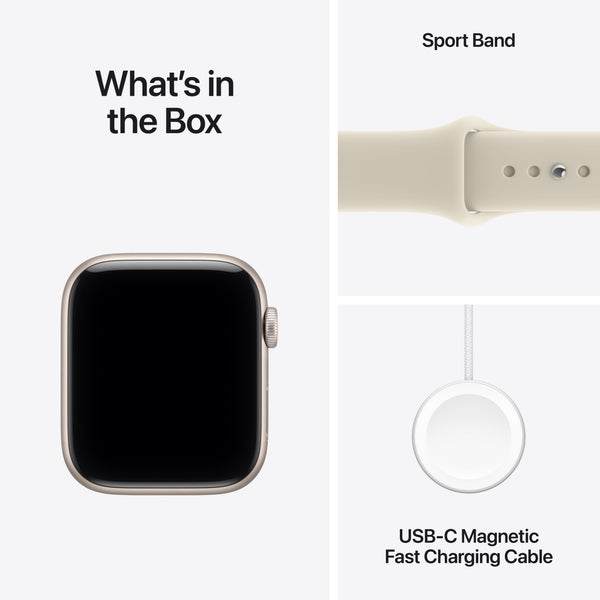 Apple Watch SE 3 (GPS + Cellular) 44mm Aluminum Case with Sand Sport Band - M/L - Starlight - (2026)