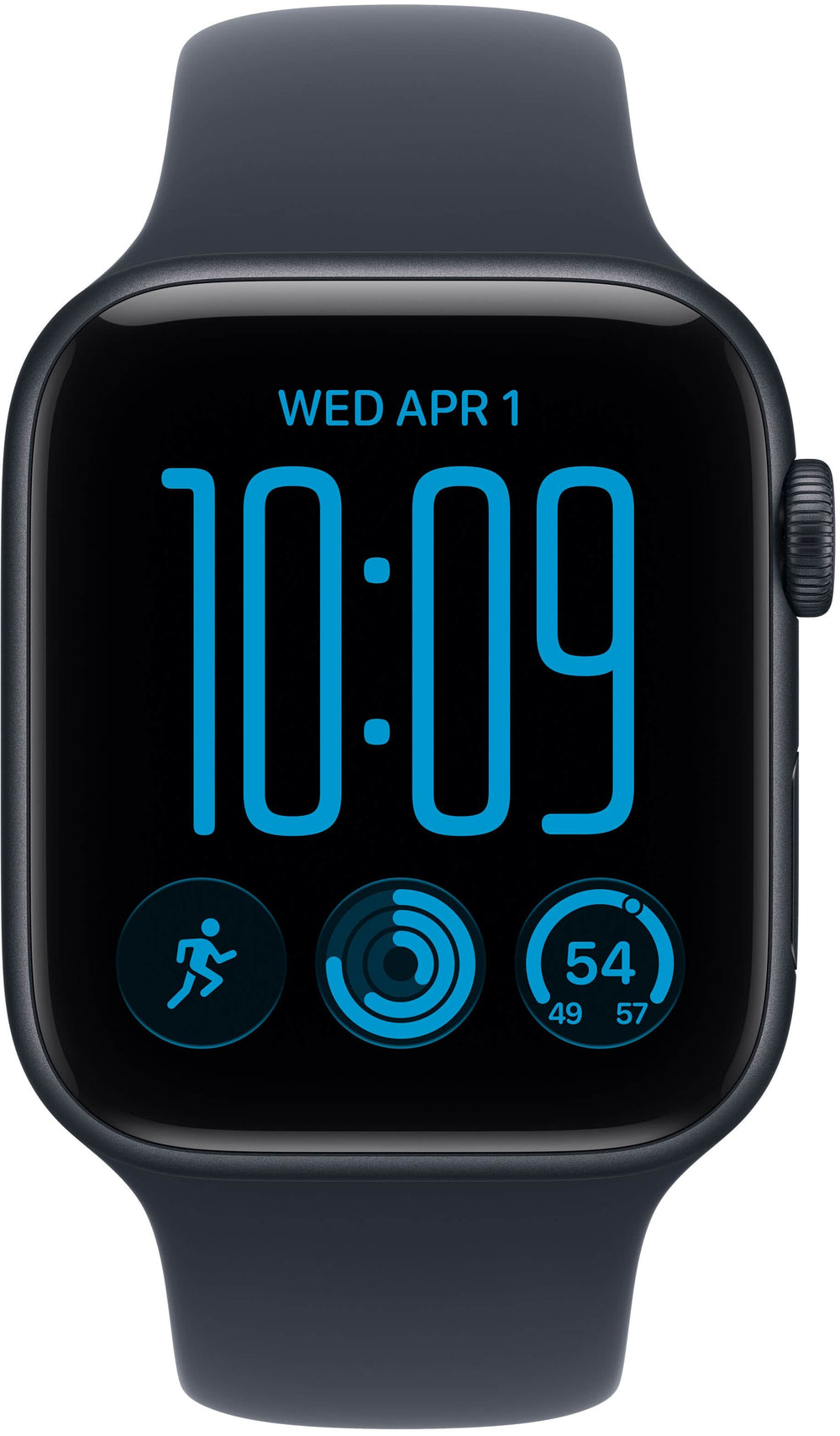Apple Watch SE 3 (GPS + Cellular) 44mm Aluminum Case with Navy Blue Sport Band - S/M - Midnight - (2026)