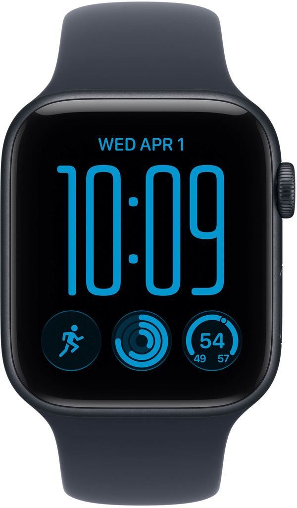 Apple Watch SE 3 (GPS + Cellular) 44mm Aluminum Case with Navy Blue Sport Band - S/M - Midnight - (2026)