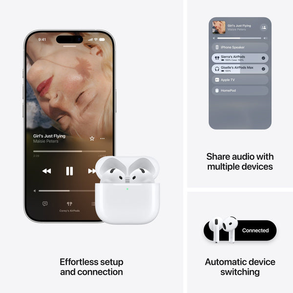 Apple - AirPods 5 True Wireless Active Noise Cancelling Earbuds - White