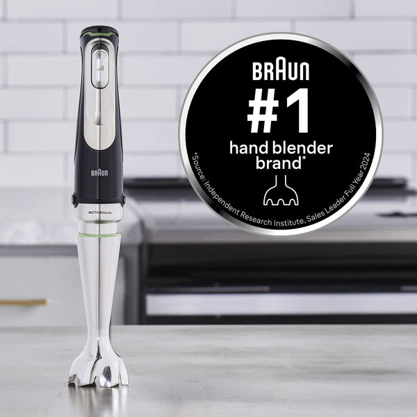 Braun - MultiQuick 9 1200W 3-Speed Hand Blender with Electric Handheld Mixer, Food Processor & Food Chopper - Black