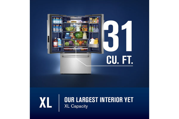 Maytag® 31 Cu. Ft. XL Capacity French Door Bottom Mount Refrigerator with Ice + Water