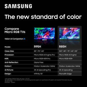 Samsung - 55" Class R85H Series Micro RGB 4K UHD SamsungVisionAI Smart Tizen TV (2026)