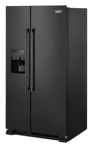 36-Inch Wide Side-by-Side Refrigerator with Exterior Ice and Water Dispenser - 25 Cu. Ft. #black