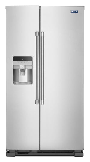36-Inch Wide Side-by-Side Refrigerator with Exterior Ice and Water Dispenser - 25 Cu. Ft. #stainless