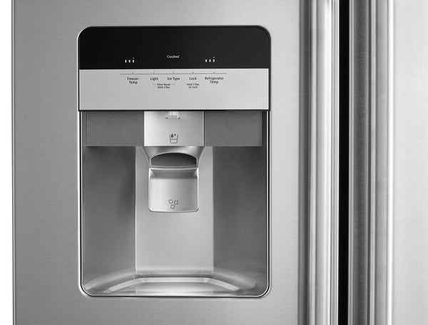 36-Inch Wide Side-by-Side Refrigerator with Exterior Ice and Water Dispenser - 25 Cu. Ft. #stainless