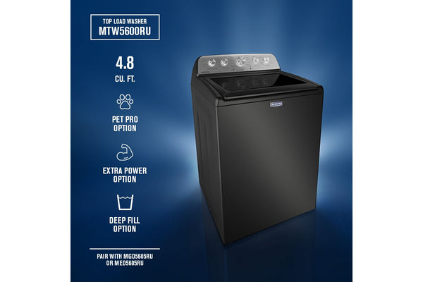 4.7 Cu Ft. Top Load Agitator Washer with Extra Power and Pet Pro Option #volcanoblack