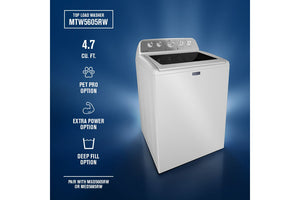 4.7 Cu Ft. Top Load Agitator Washer with Extra Power and Pet Pro Option #white