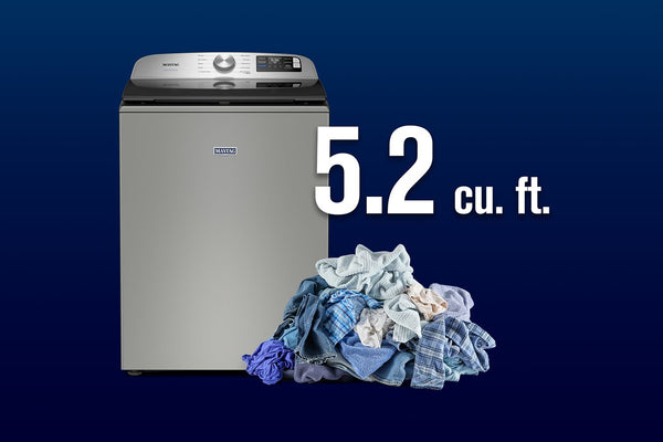5.2 Cu. Ft. Top Load Agitator Washer with Extra Power and Smart Appliance #classicsilver