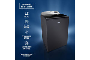 5.2 Cu. Ft. Pet Pro Top Load Agitator Washer with Extra Power and Sanitize Cycle with Oxi #midnightsteel