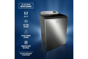 5.2 Cu. Ft. Pet Pro Top Load Agitator Washer with Extra Power and Sanitize Cycle with Oxi #classicsilver