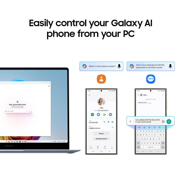Samsung - Galaxy Book4 Edge - Copilot+ PC - 15.6" FHD IPS Laptop - Qualcomm Snapdragon X - 16GB Memory -256GB SSD - Sapphire Blue