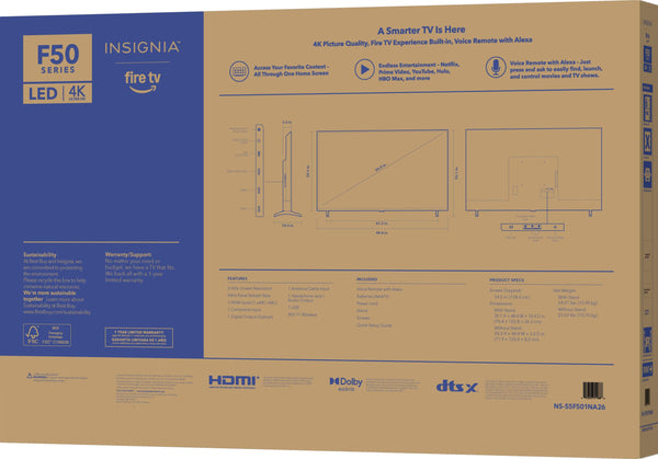 Insignia™ - 55" Class F50 Series LED 4K UHD Smart Fire TV