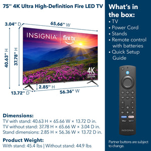 Insignia™ - 75-inch Class F50 Series LED 2160p 4K UHD Smart Fire TV
