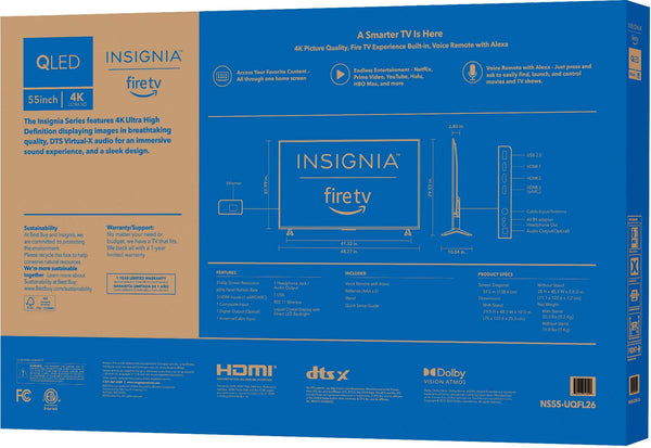 Insignia™ - 55" Class QF Series QLED 4K UHD Smart Fire TV