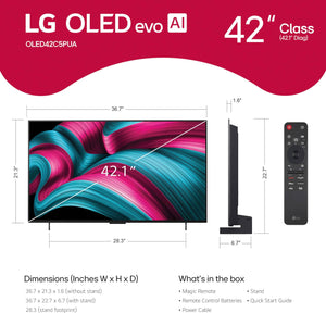 LG - 42" Class C5 Series OLED evo AI 4K UHD Smart webOS TV (2025)