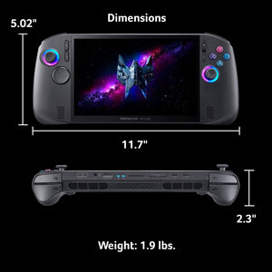 Acer - Predator Atlas 8 Gaming Handheld- Intel Arc G3 Extreme-Touchscreen,WUXGA 8" 120Hz- 24GB storage- 512GB SSD- 159 AI TOPS - Shale Black