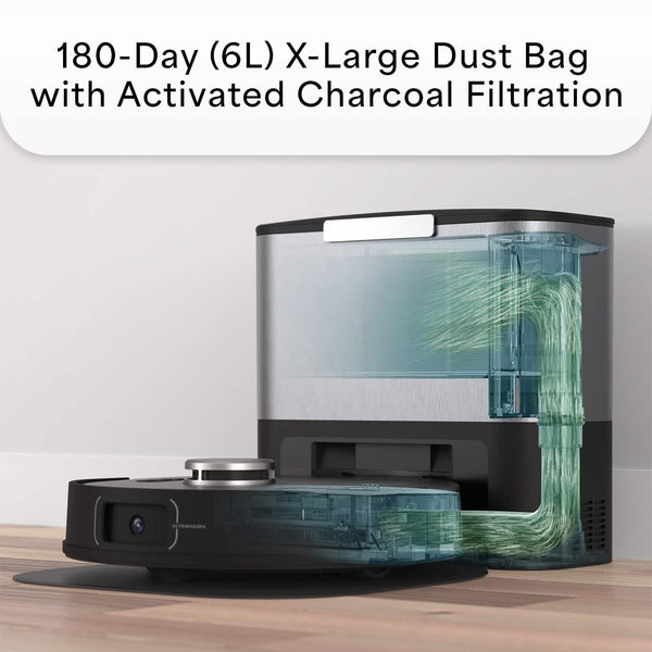 bObsweep - UltraVision Self-Empty Robot Vacuum & Mop, 1.5-Gallon Capacity, 8000 Pa Suction, Object-aware Tech - Stainless Steel