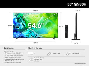 Samsung - 55” Class QN80H Series Neo QLED Mini LED 4K UHD SamsungVision AI Smart Tizen TV (2026)