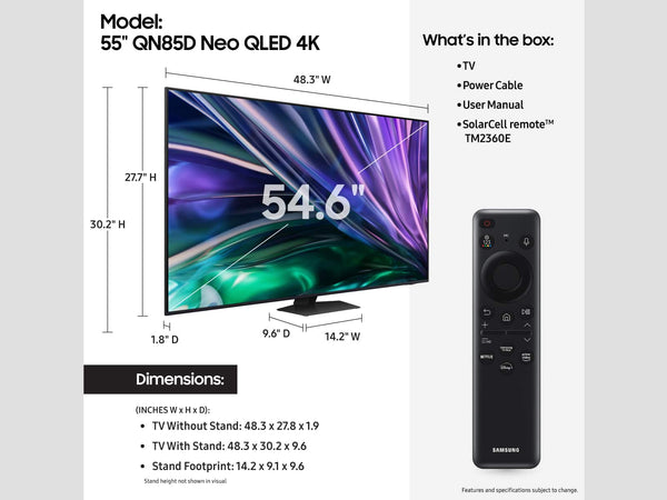 Samsung - 55” Class QN85D Series NEO QLED 4K Mini LED Smart Tizen TV (2024)
