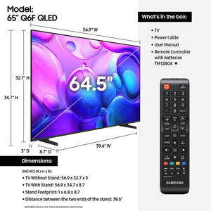 Samsung - 65” Class Q6F Series QLED 4K UHD SamsungVision AI Smart Tizen TV (2025)
