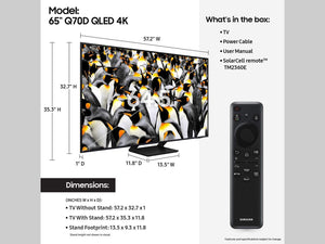 Samsung - 65” Class Q70D Series QLED 4K Smart Tizen TV (2024)