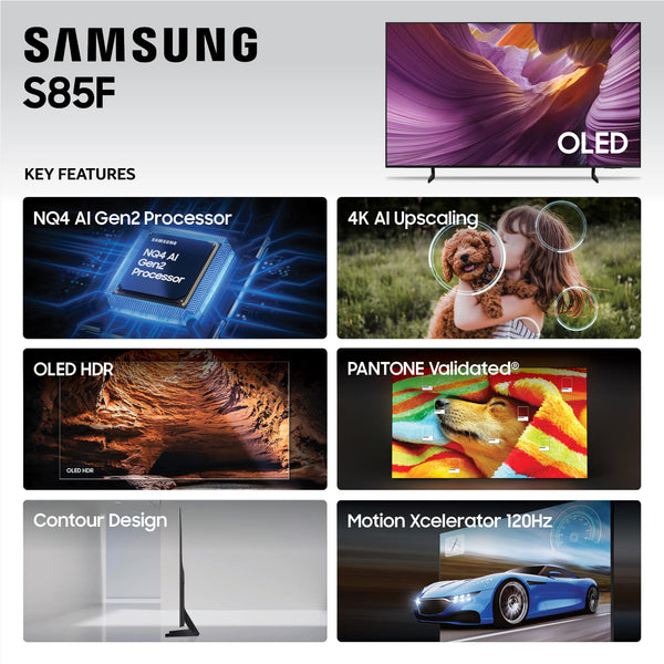 Samsung - 65” Class S85F Series OLED 4K UHD SamsungVision AI Smart Tizen TV (2025)