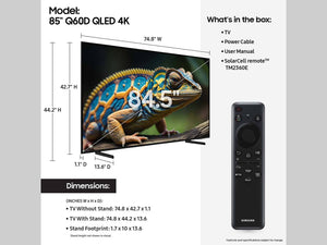 Samsung - 85” Class Q60D Series QLED 4K Smart Tizen TV (2024)