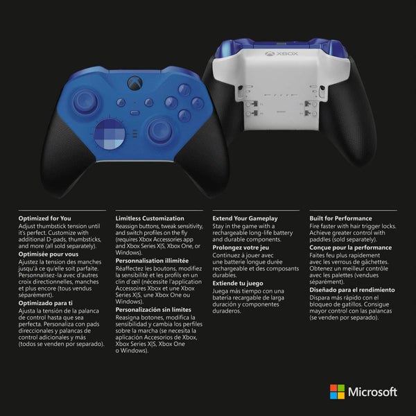 Microsoft - Elite Series 2 Core Wireless Controller for XBOX Series X, XBOX Series S, XBOX One, PCs, and Cloud-Enabled Devices - Blue