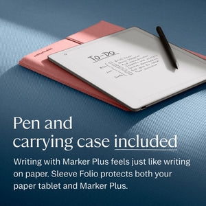 reMarkable - Paper Pure – 10.3” Paper Tablet Bundle with Marker Plus and Sleeve Folio - Desert Pink
