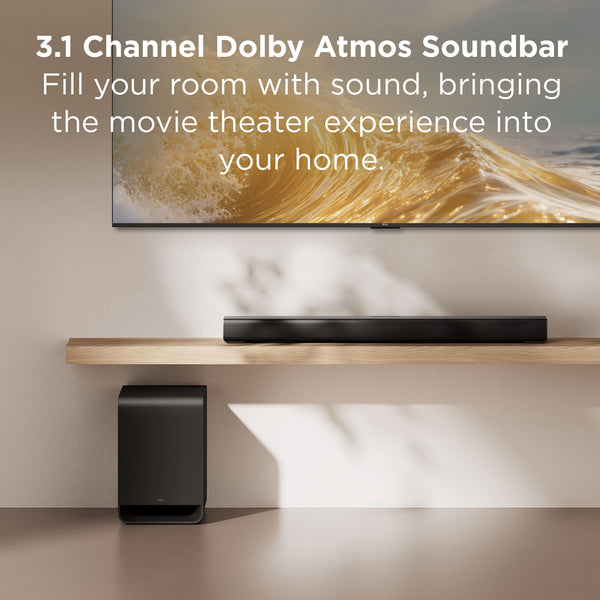 TCL - S-Class S60K 3.1 Channel Dolby Atmos Soundbar with Wireless Subwoofer (2026) - Charcoal