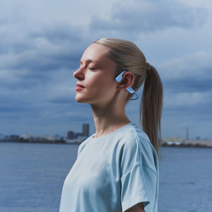 Shokz - OpenRun Air 2 Wireless Bone Conduction Open-Ear Bluetooth Sports Headphones - Ice Blue