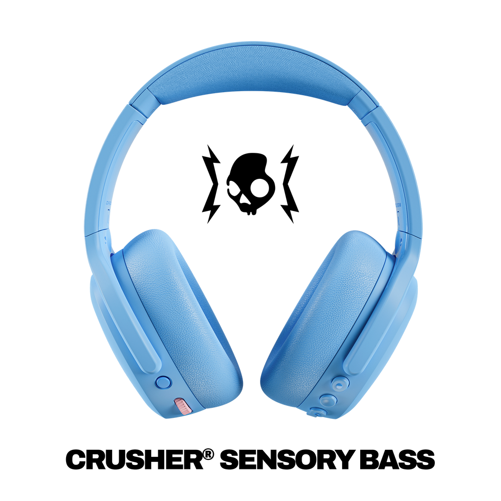 Skullcandy - Crusher ANC 2 Over-the-Ear Noise Canceling Wireless Bluetooth Headphones - Preppy Blue