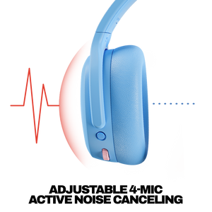 Skullcandy - Crusher ANC 2 Over-the-Ear Noise Canceling Wireless Bluetooth Headphones - Preppy Blue