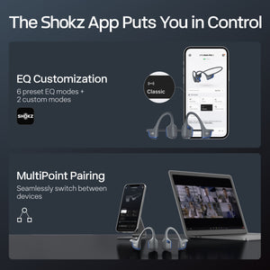 Shokz - OpenRun Pro 2 Mini Wireless Bone Conduction Open-Ear Bluetooth Sports Headphones - Steel Blue