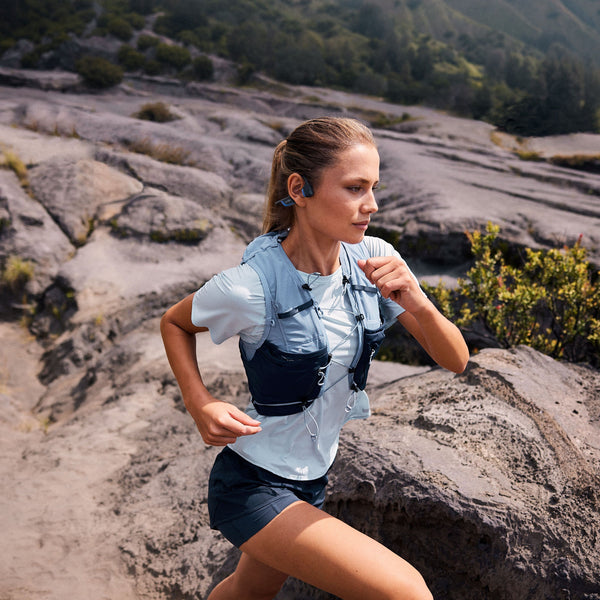 Shokz - OpenRun Pro 2 Mini Wireless Bone Conduction Open-Ear Bluetooth Sports Headphones - Steel Blue