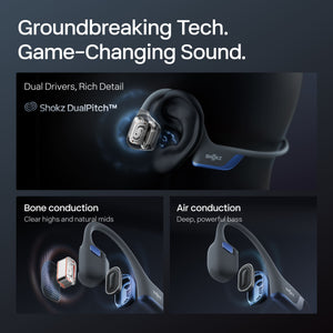 Shokz - OpenRun Pro 2 Mini Wireless Bone Conduction Open-Ear Bluetooth Sports Headphones - Steel Blue