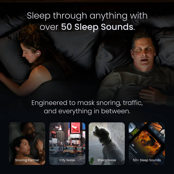 Ozlo - Sleepbuds® 2, Noise-Masking Sleep Earbuds with Bluetooth Streaming, Sleep Detection, In-Ear Alarm, 14-Hr Battery - Blue