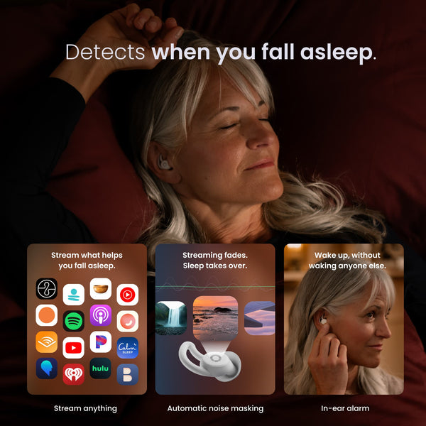 Ozlo - Sleepbuds® 2, Noise-Masking Sleep Earbuds with Bluetooth Streaming, Sleep Detection, In-Ear Alarm, 14-Hr Battery - Blue