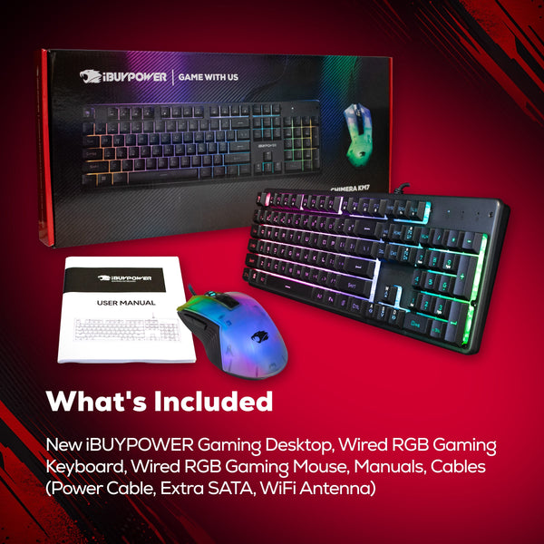 iBUYPOWER - Slate Gaming Desktop PC Intel Core i7 14700F 2024 NVIDIA RTX 5060 8GB, 16GB RAM Memory, 1TB NVMe SSD Storage - Black