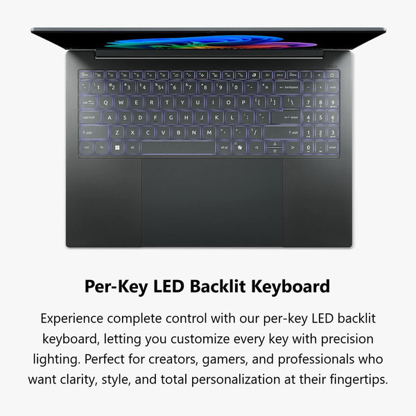 Acer - Swift 16 AI - Copilot+ PC - 16" 3K OLED Touchscreen Laptop - Intel Core Ultra X7 358H 2026 - 16GB Memory - 1TB Storage - Basalt Gray