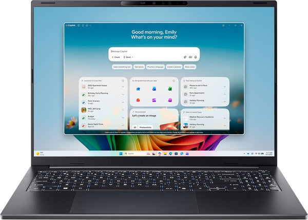 Acer - Swift Go 16 AI - Copilot+ PC - 16" WUXGA Touchscreen Laptop - AMD Ryzen AI 7 445 2026 - 16GB Memory – 1TB Storage - Obsidian Black