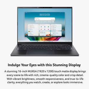 Acer - Swift Go 16 AI - Copilot+ PC - 16" WUXGA Touchscreen Laptop - AMD Ryzen AI 7 445 2026 - 16GB Memory – 1TB Storage - Obsidian Black