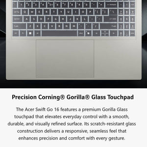 Acer - Swift Go 16 AI – Copilot+ PC – 16” 2K OLED Laptop – Intel Core Ultra 7 Series 3 2026– 32GB Memory – 1TB Storage - Vapor Silver