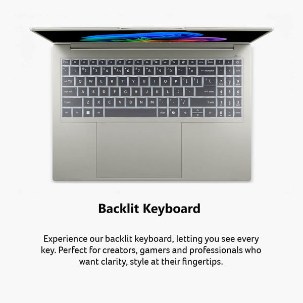 Acer - Swift Go 16 AI – Copilot+ PC – 16” 2K OLED Laptop – Intel Core Ultra 7 Series 3 2026– 32GB Memory – 1TB Storage - Vapor Silver