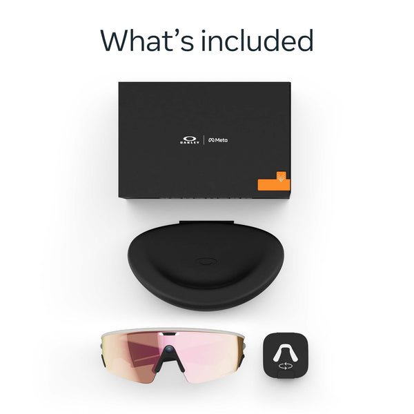 Oakley Meta - Vanguard glasses with Meta AI, Audio, Photo, Video Compatibility - Prizm Rose Gold Lens - White